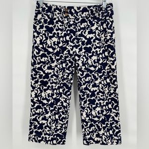 Lilly Pulitzer Palm Beach Cut‎ Size 6 Corduroy Blue & White Equestrian Themed